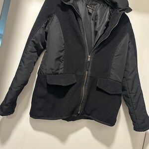 Style & Co. Black Mixed-Material Puffer Jacket